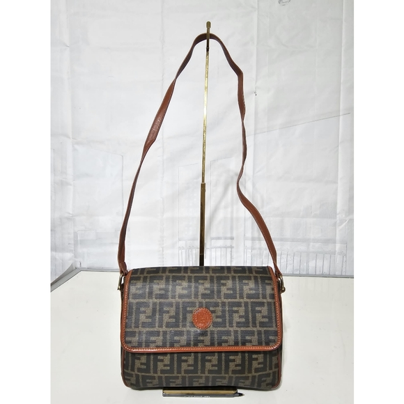 Fendi Handbags - Fendi Zucca Logo Flap Crossbody/ Shoulder Bag